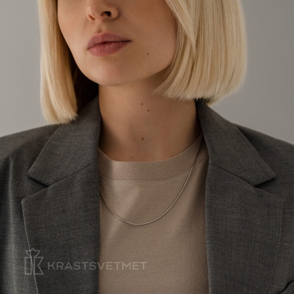 Цепь из белого золота 585, плетение «Снейк»